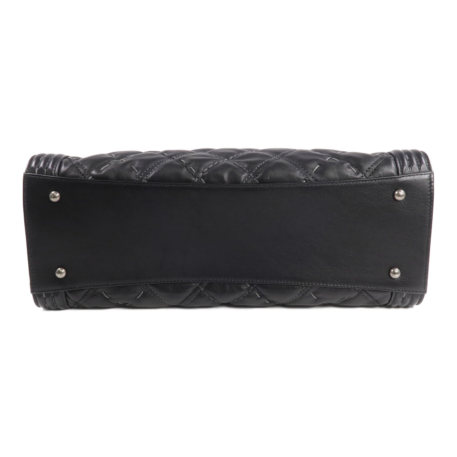 CHANEL 牛皮皮革Boy Tote金扣手挽袋