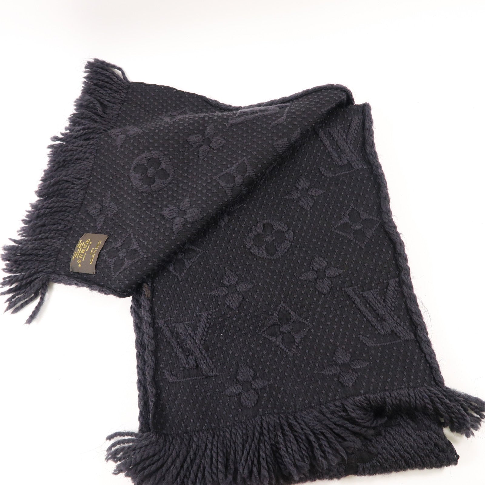 LOUIS VUITTON LV Scarf Scarves M72431 Silk Wool Black