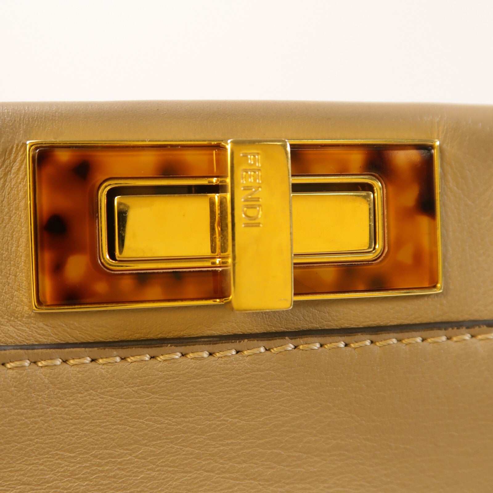 FENDI 牛皮皮革Peekaboo Medium金扣手挽肩背兩用袋