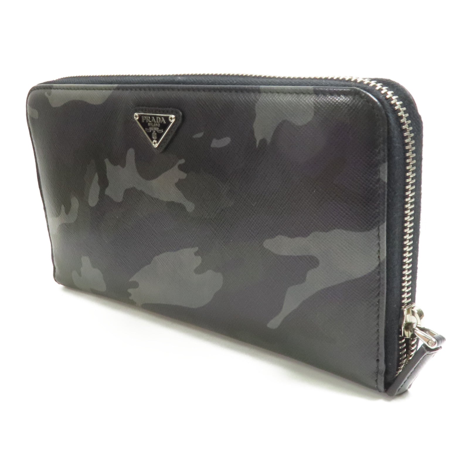 PRADA 牛皮皮革Long Wallet銀扣長錢包