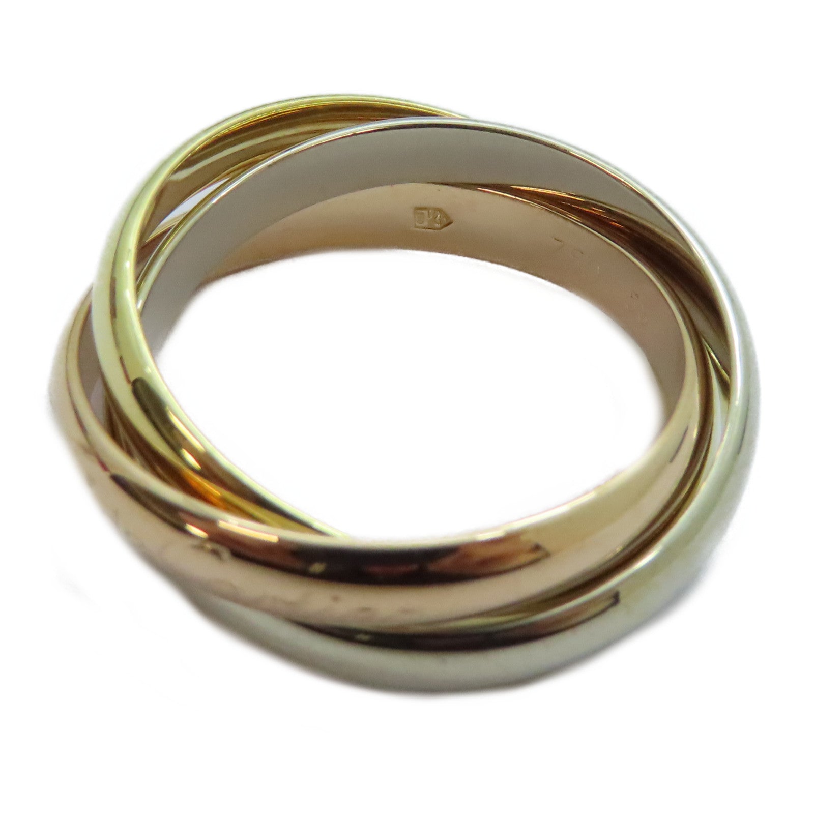 CARTIER 18K黃金/白金/玫瑰金Trinity戒指Cartier#58/US#8.25