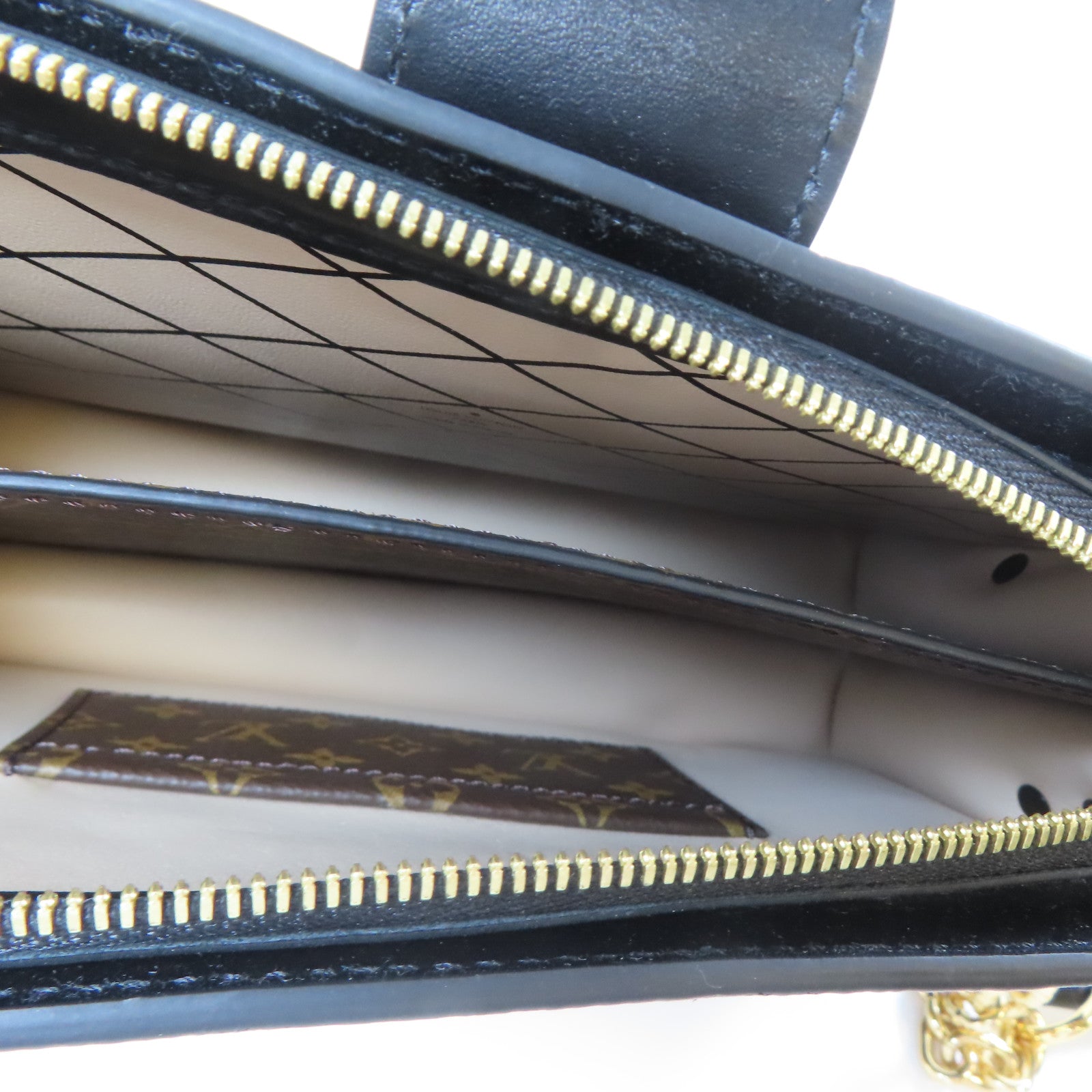 LOUIS VUITTON Monogram Reverse Trunk Clutch金扣肩背袋啡色