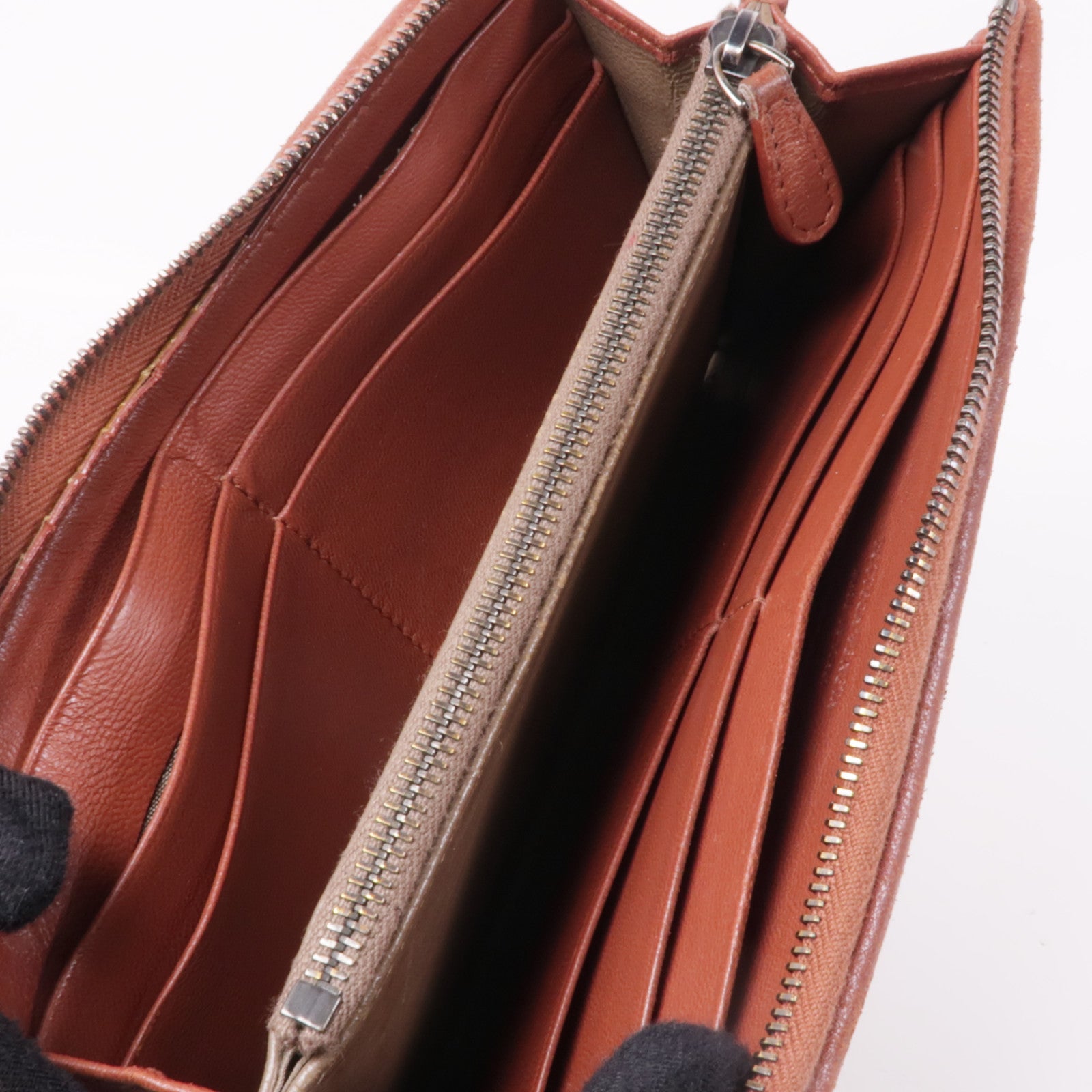 BOTTEGA VENETA 織紋皮革Long Wallet銀扣長錢包