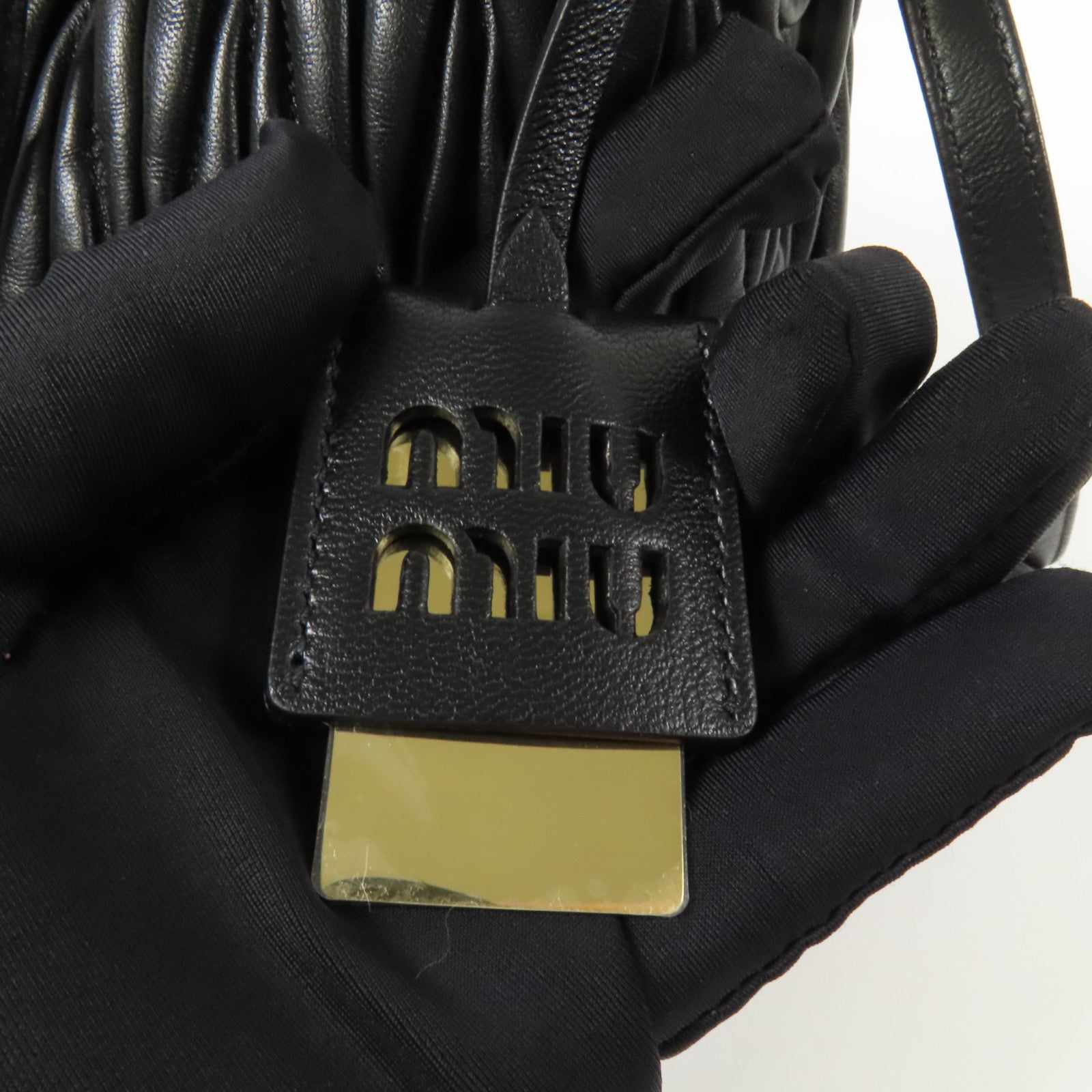 Miu Miu 羊皮皮革Bucket Bag金扣手挽肩背兩用袋