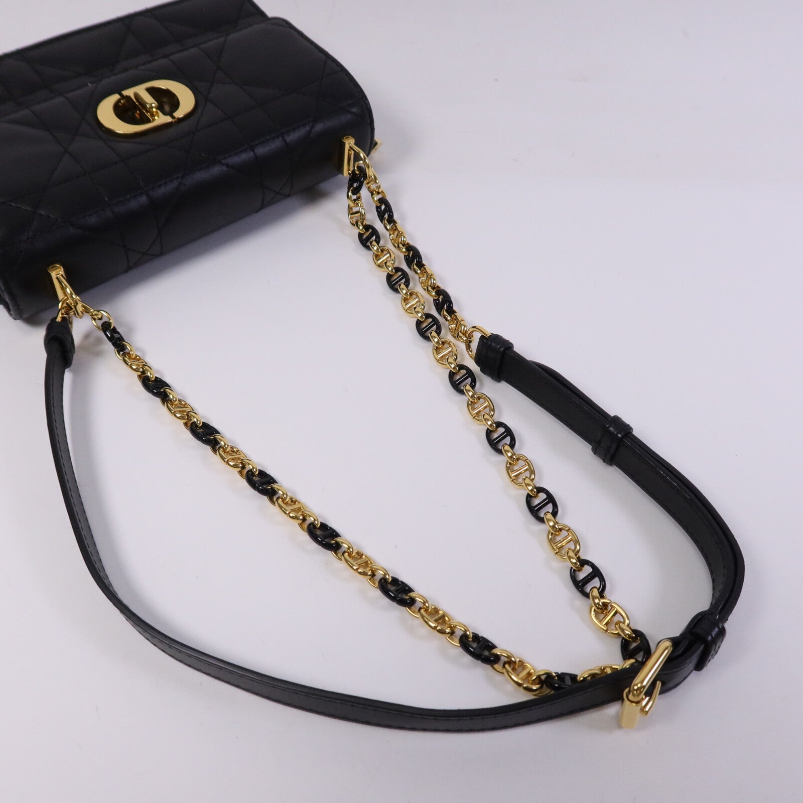 Dior 羊皮皮革Miss Caro Mini金扣鏈帶肩背袋