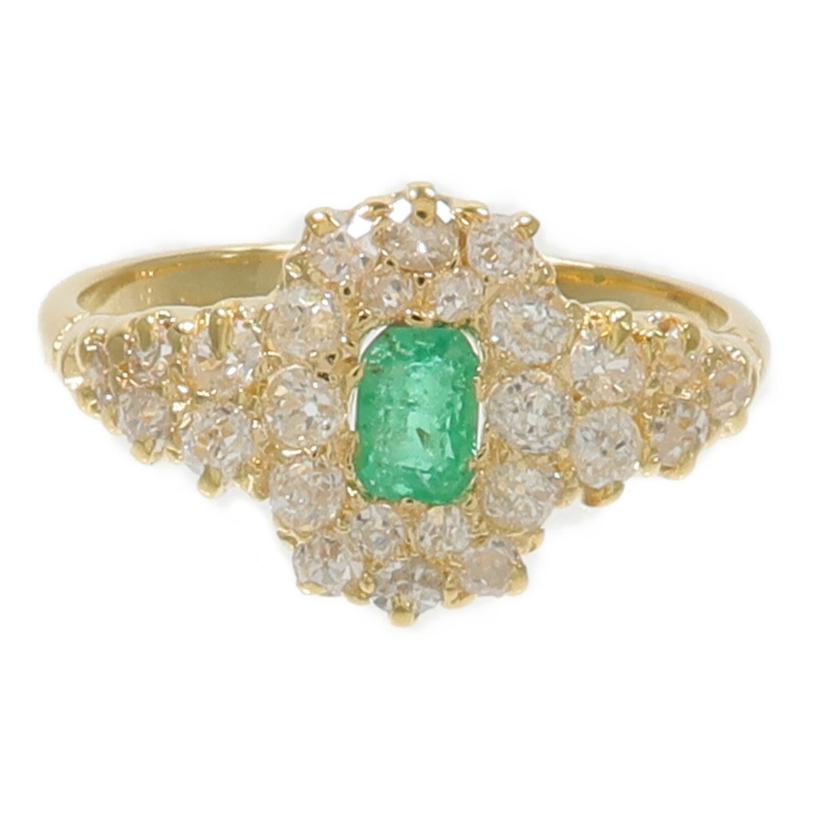 JEWELRY 18K黃金Emerald Diamond Ring綠寶石/鑽石戒指