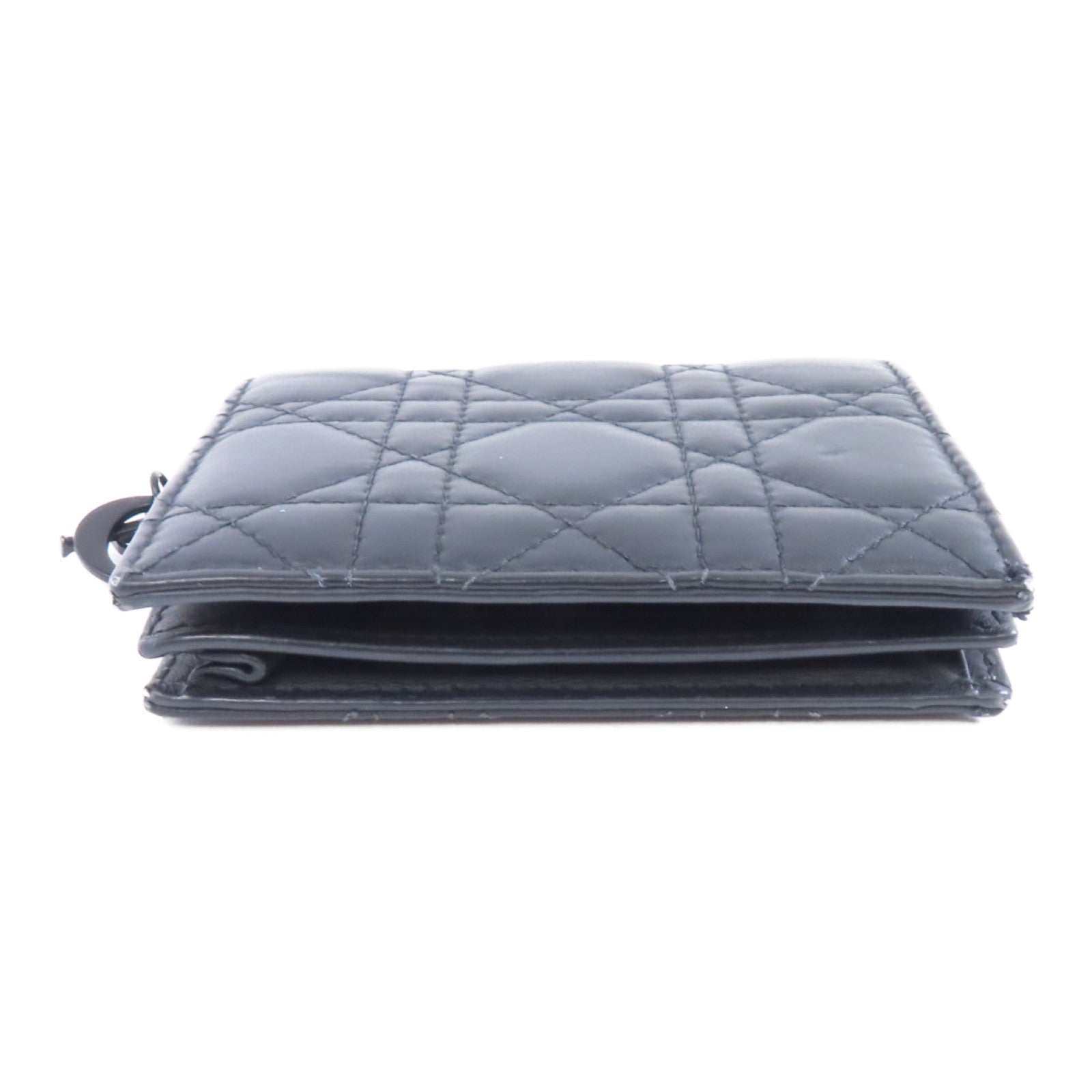 Dior 皮革Wallet銀扣錢包黑色