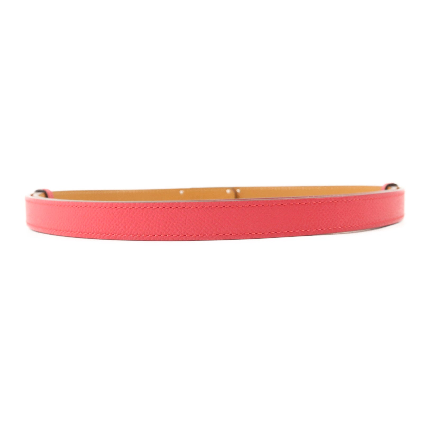 HERMES Epsom皮革Kelly Belt 18銀扣皮帶Rose Pourpre