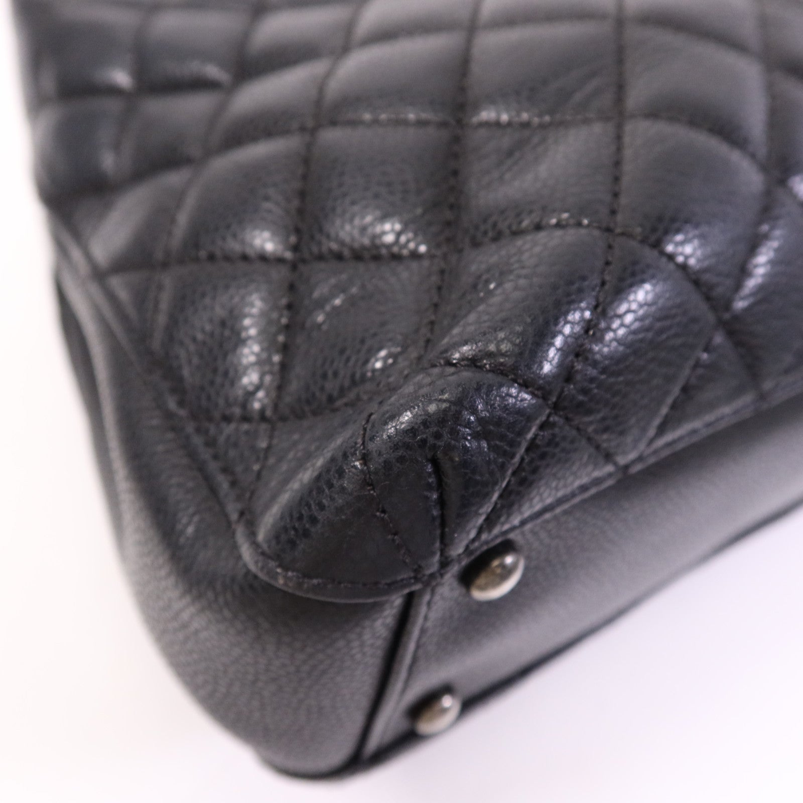 CHANEL 牛皮皮革Tote Bag銀扣鏈帶手挽袋