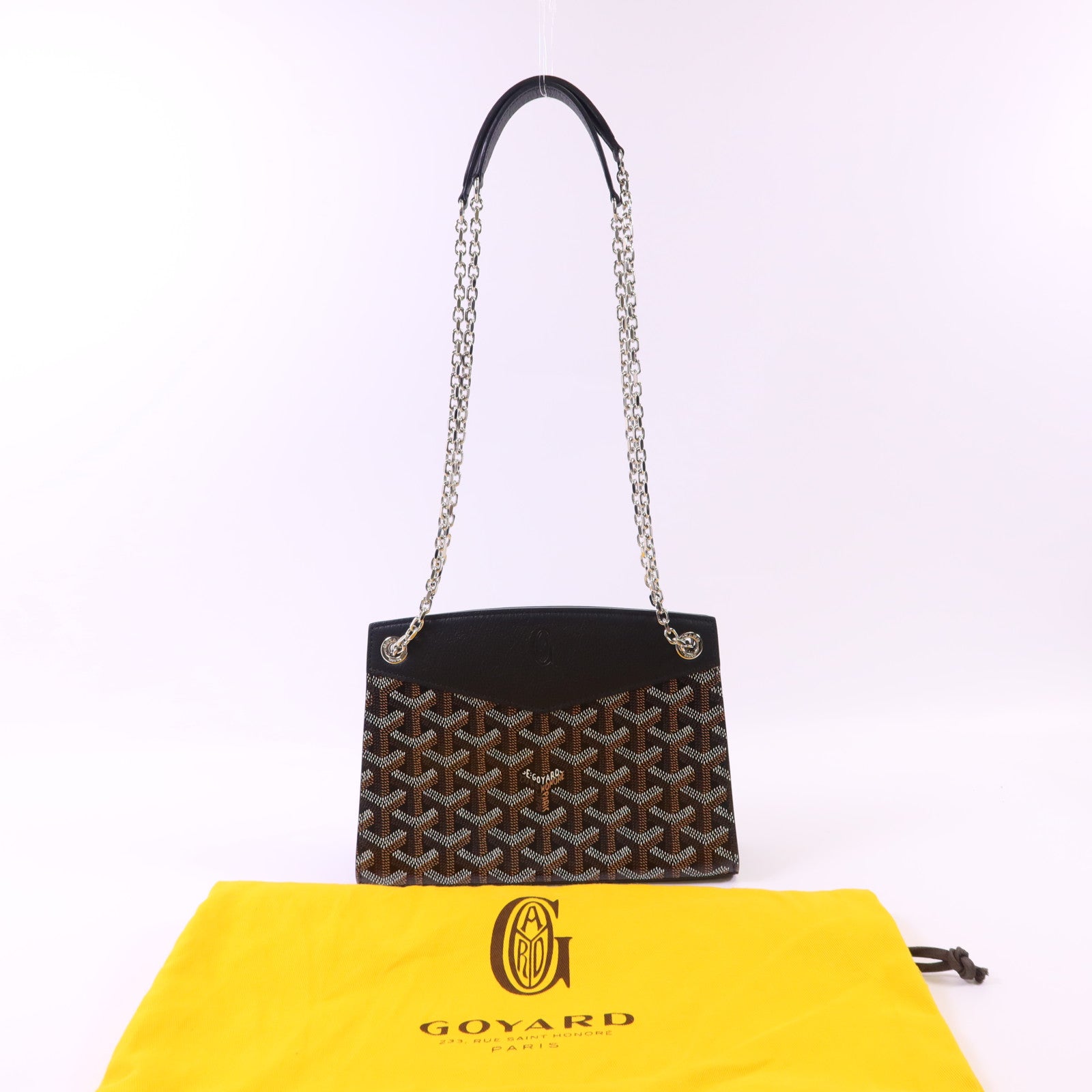 GOYARD 帆布Mini Rouette Souple Bag銀扣鏈帶肩背袋