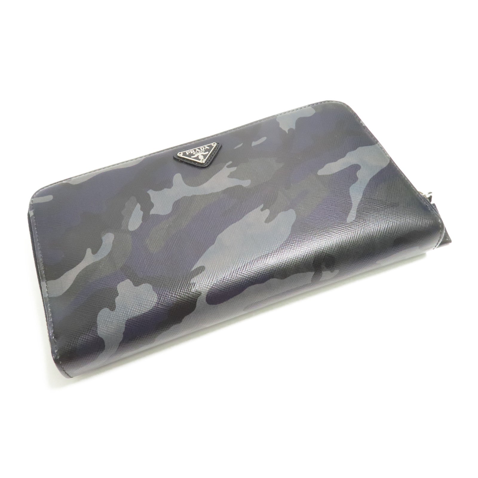 PRADA 牛皮皮革Long Wallet銀扣長錢包