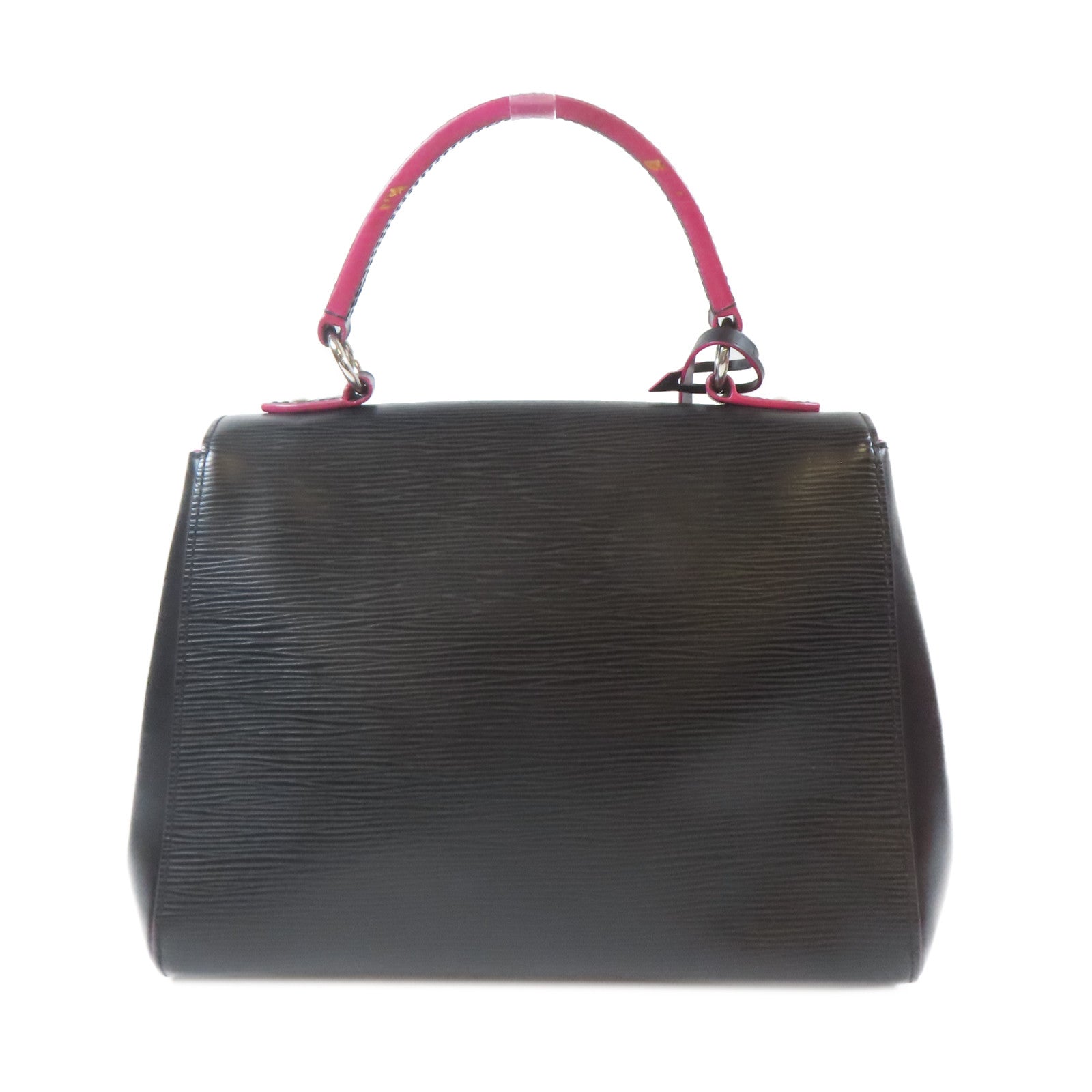 LOUIS VUITTON 【激減優惠】Epi Cluny BB銀扣手挽肩背兩用袋黑色/粉紅色