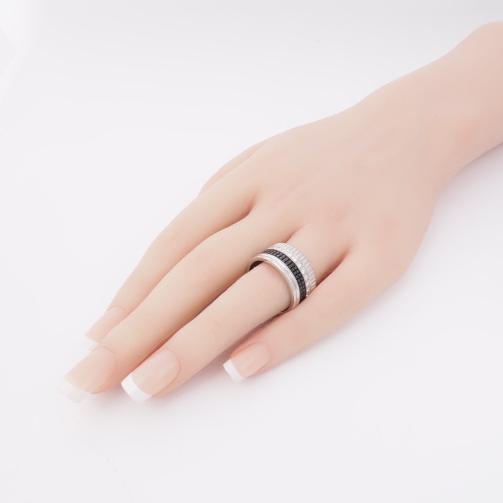 Boucheron 18K白金Quatre Black Diamond Ring鑽石戒指Boucheron#60/US#9