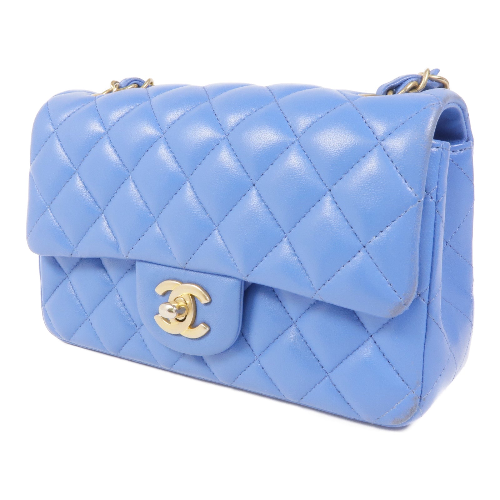 CHANEL 羊皮皮革Mini Classic 20金扣鏈帶肩背袋