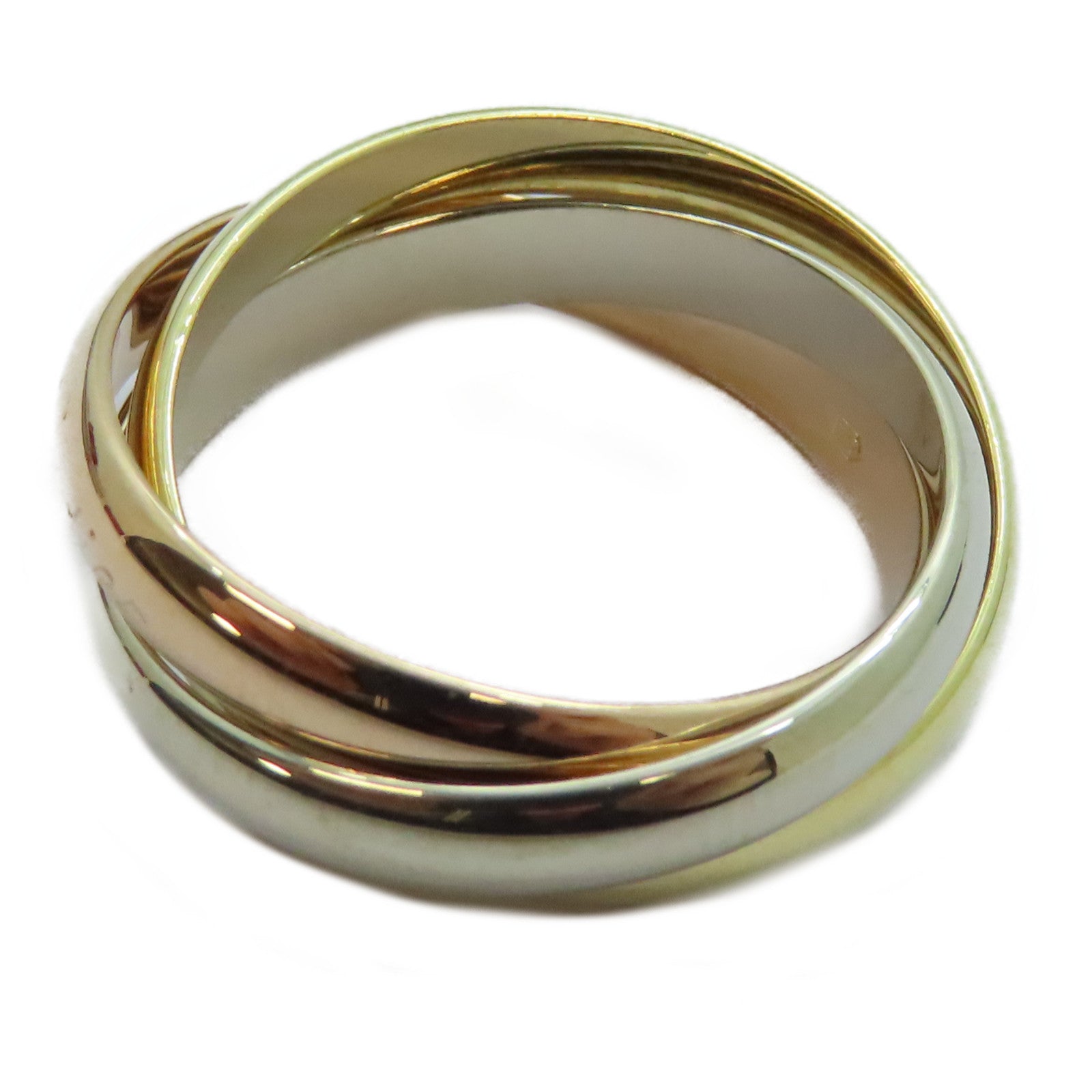 CARTIER 18K黃金/白金/玫瑰金Trinity戒指Cartier#58/US#8.25