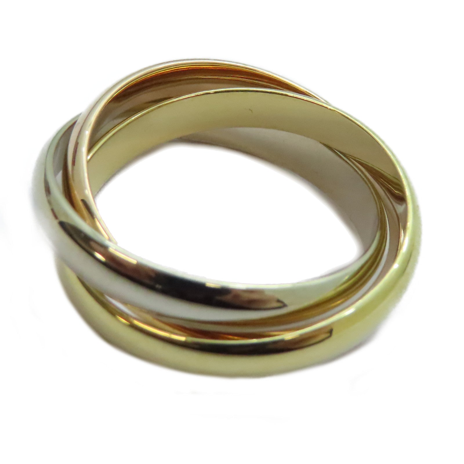 CARTIER 18K黃金/白金/玫瑰金Trinity戒指Cartier#58/US#8.25