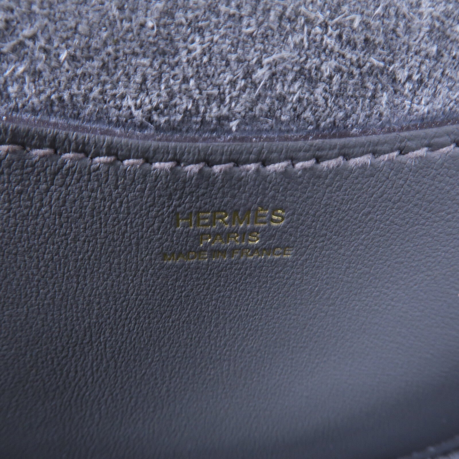 HERMES Clemence皮革In The Loop 18手挽袋Gris Meyer