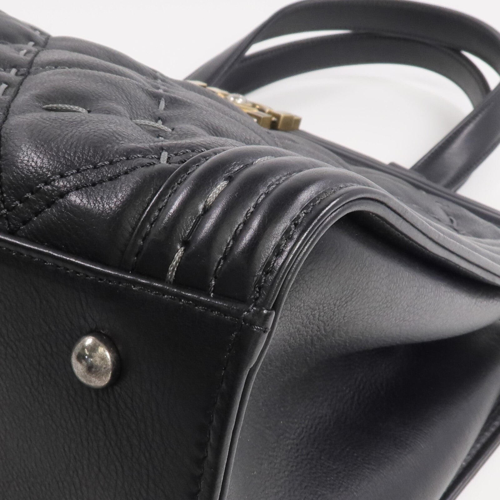 CHANEL 牛皮皮革Boy Tote金扣手挽袋