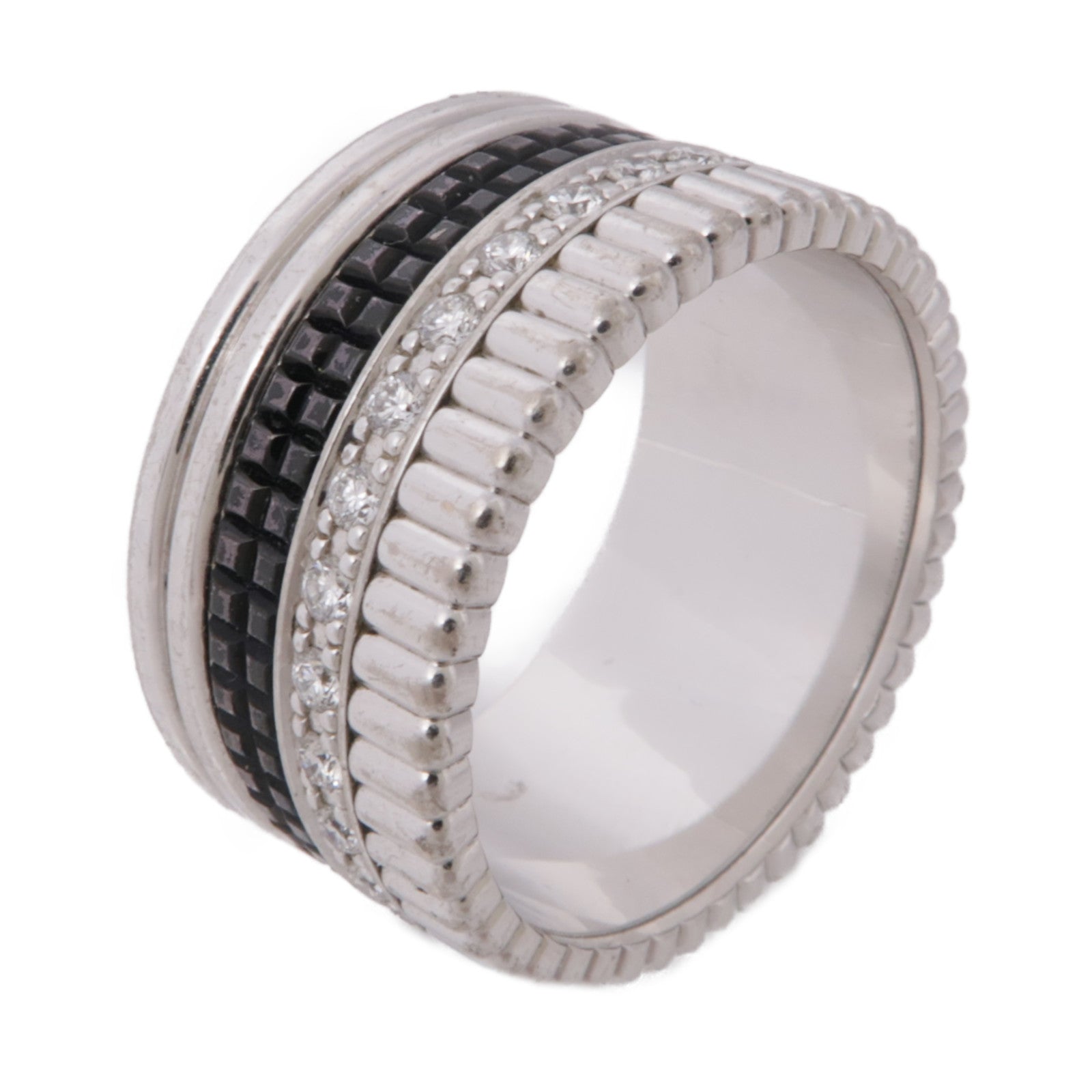 Boucheron 18K白金Quatre Black Diamond Ring鑽石戒指Boucheron#60/US#9