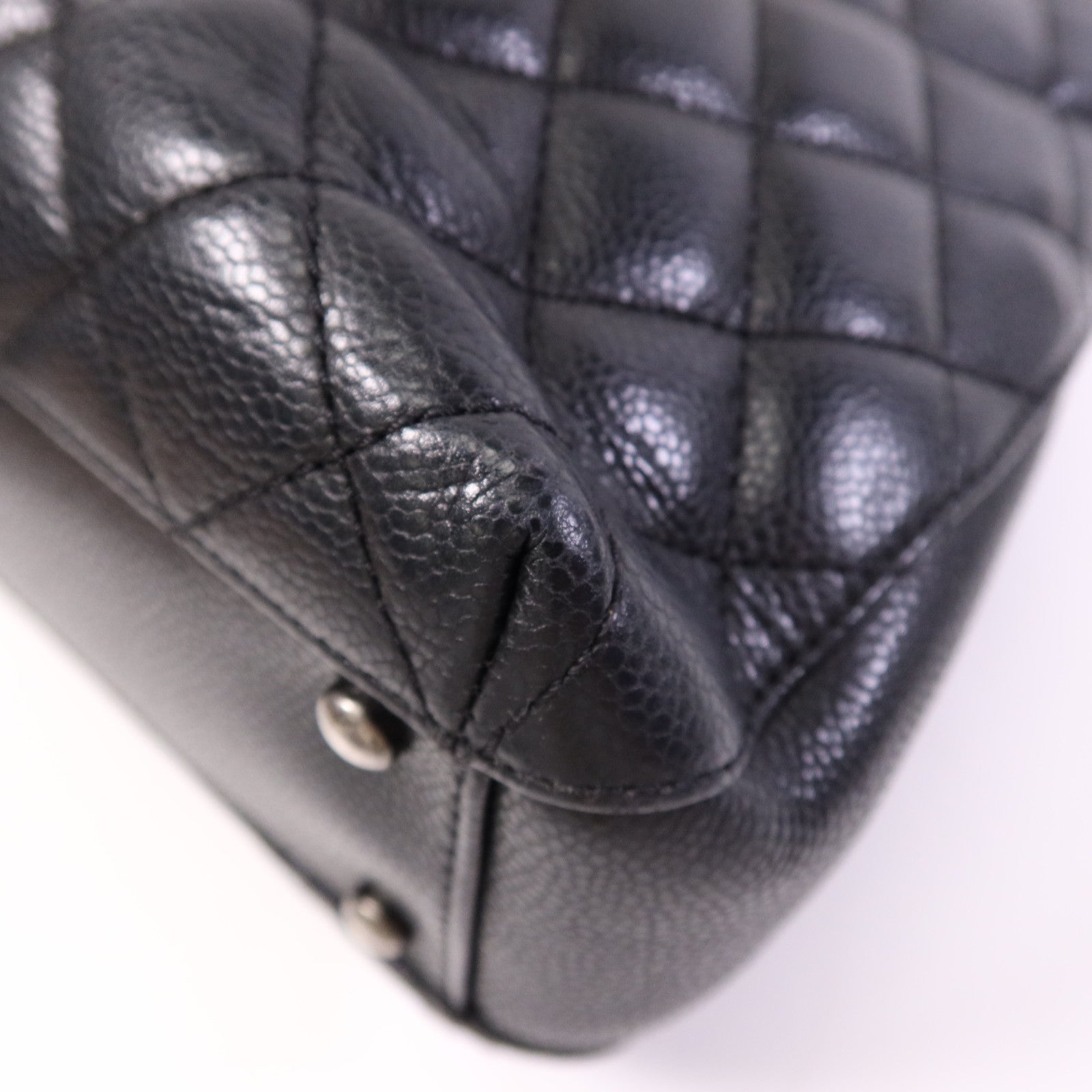 CHANEL 牛皮皮革Tote Bag銀扣鏈帶手挽袋