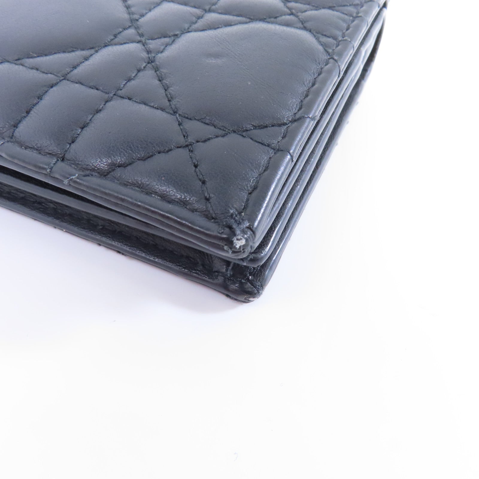Dior 皮革Wallet銀扣錢包黑色