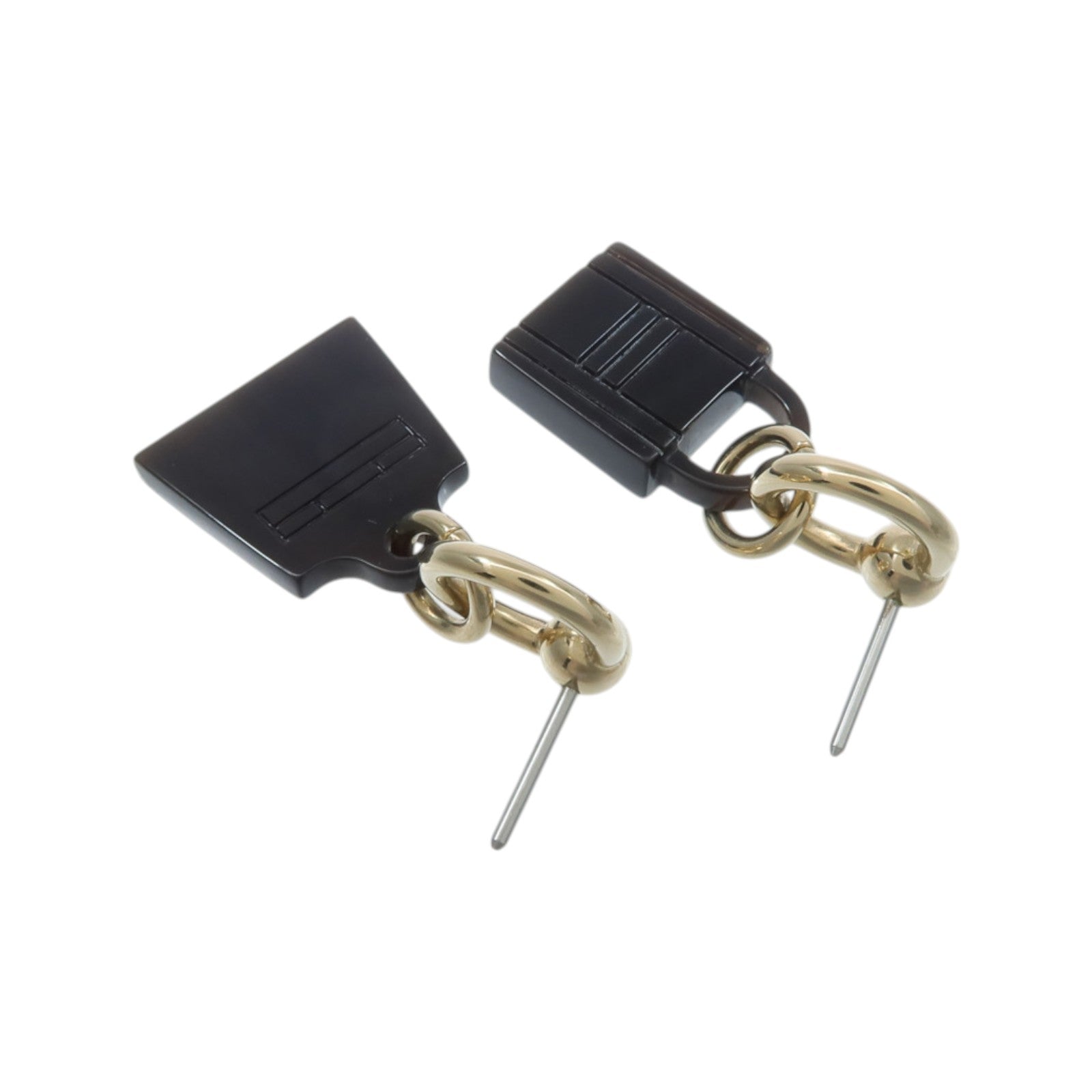 HERMES 水牛角/金屬Amulette Maroquinier Earrings耳環