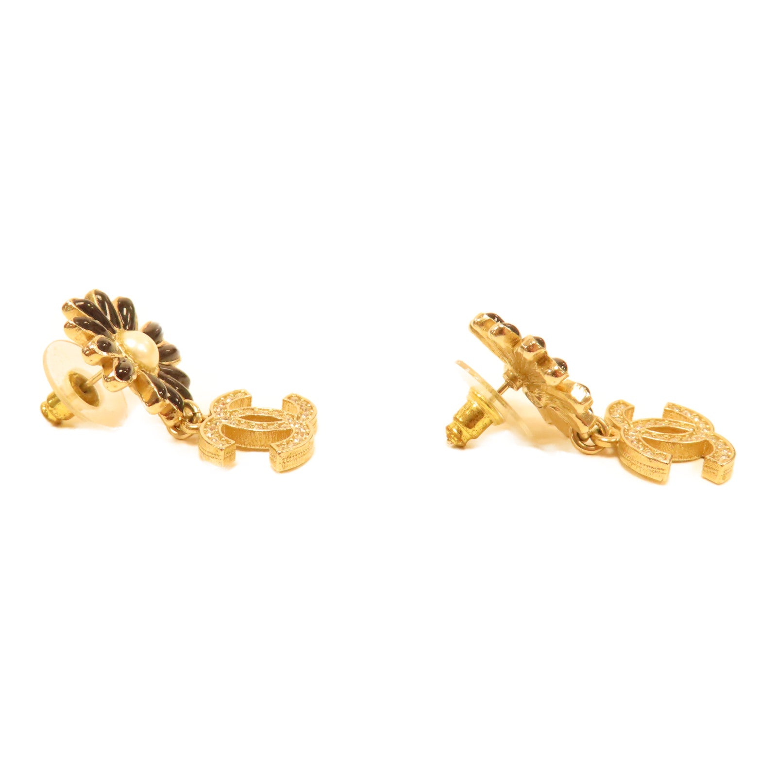 CHANEL 金屬Earrings耳環金色/黑色