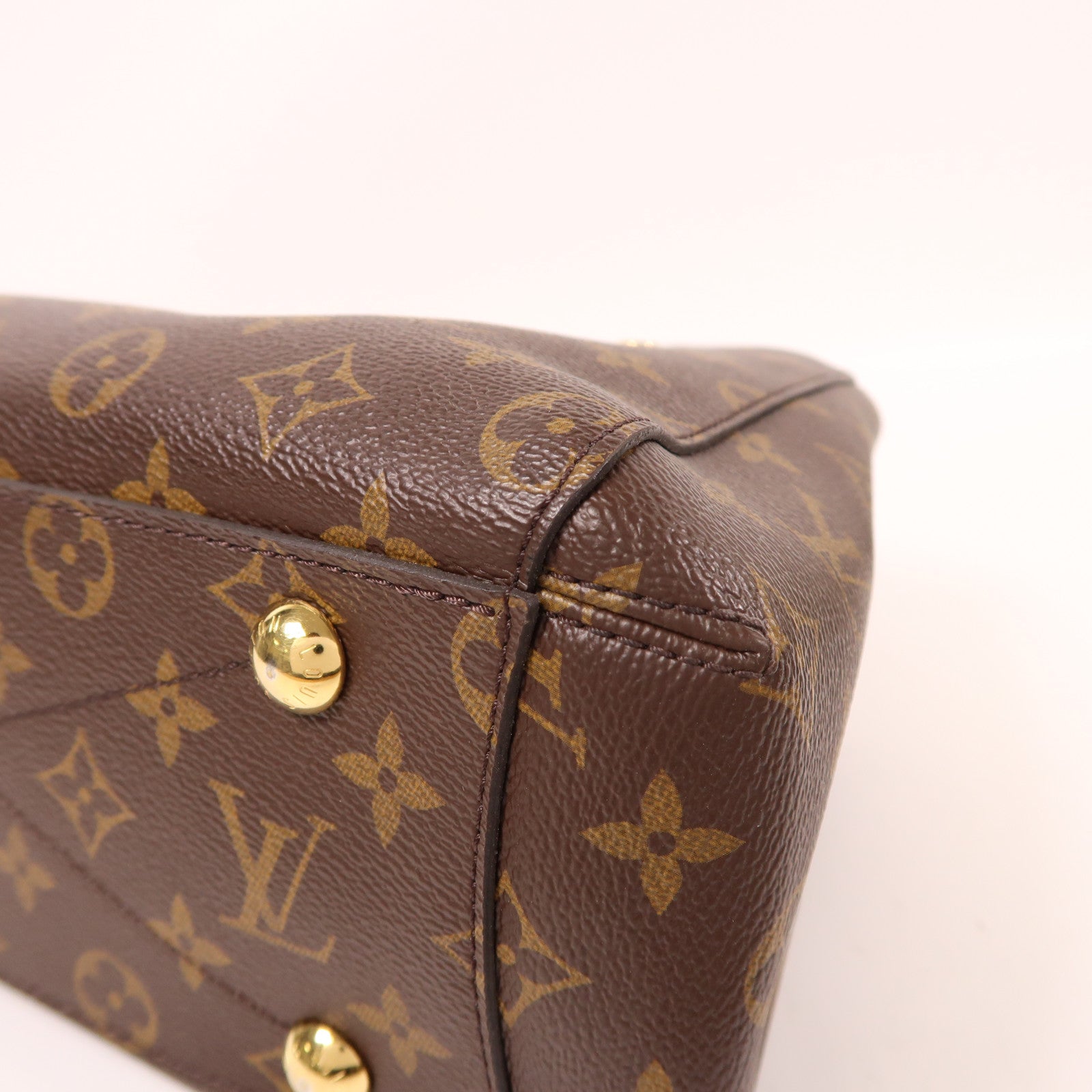 LOUIS VUITTON Monogram Montaigne BB金扣手挽肩背兩用袋棕色