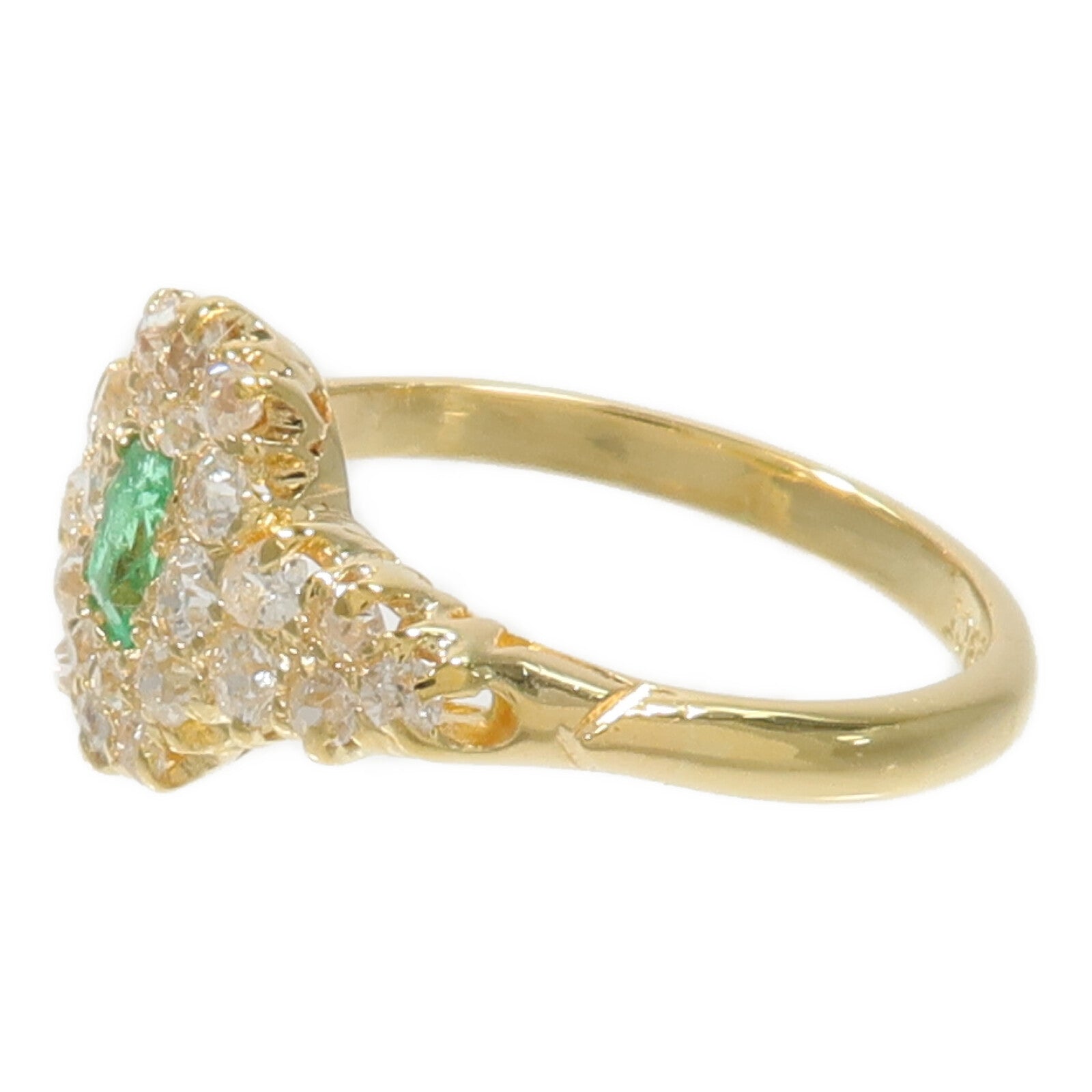 JEWELRY 18K黃金Emerald Diamond Ring綠寶石/鑽石戒指