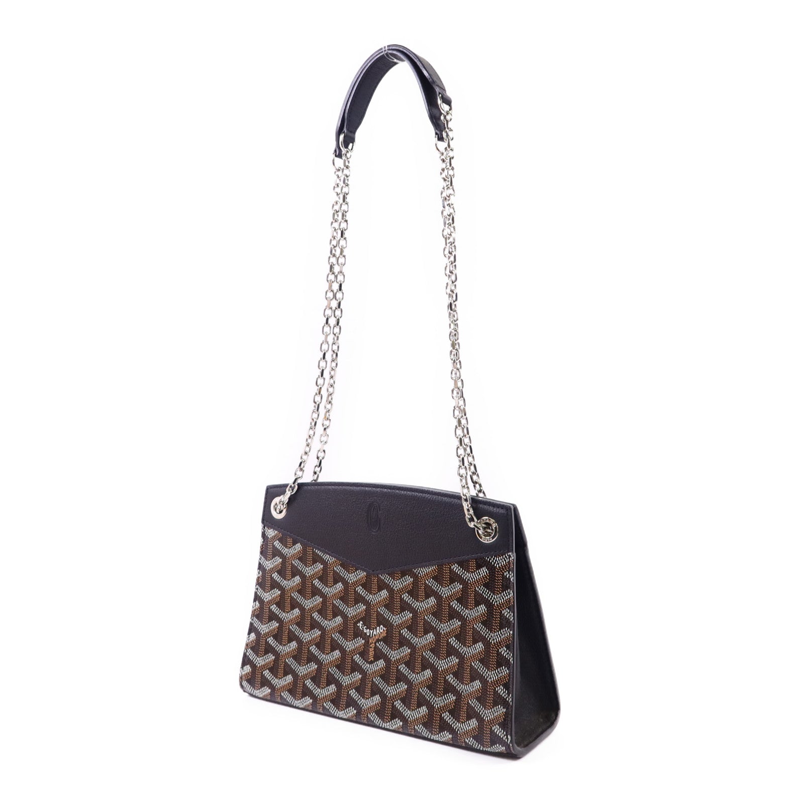 GOYARD 帆布Mini Rouette Souple Bag銀扣鏈帶肩背袋