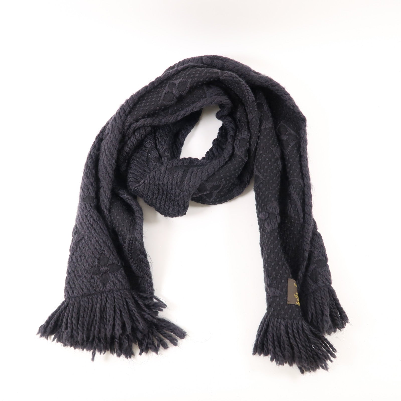 LOUIS VUITTON LV Scarf Scarves M72431 Silk Wool Black