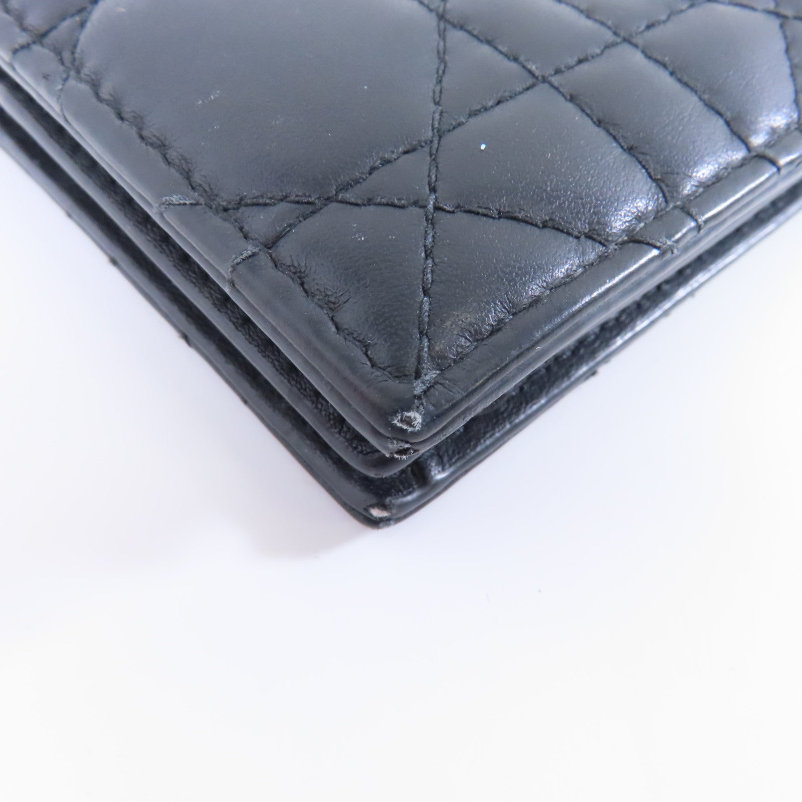 Dior 皮革Wallet銀扣錢包黑色