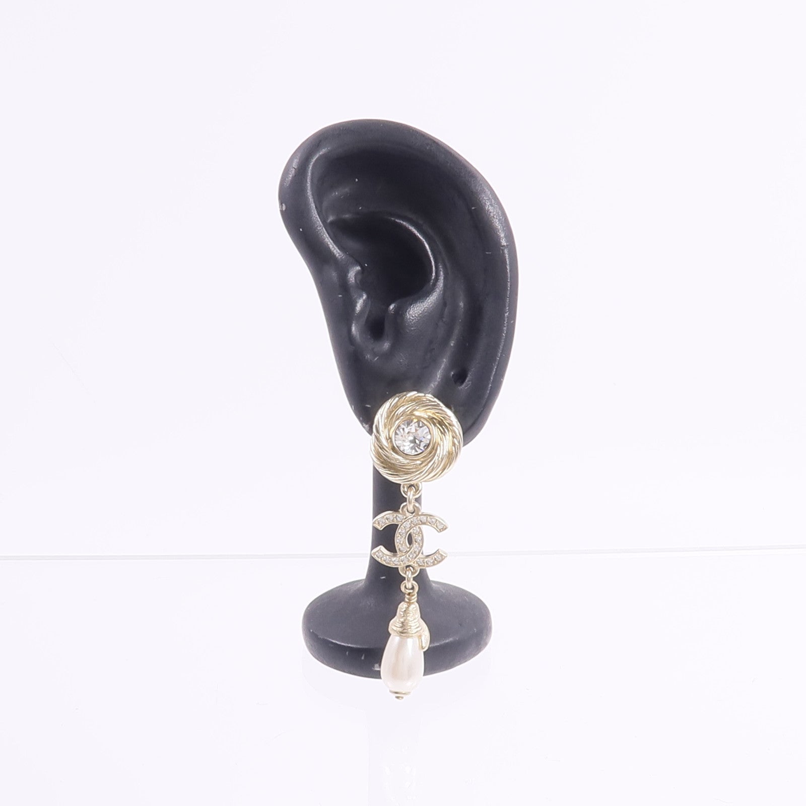 CHANEL 金屬CC Drop Earring耳環