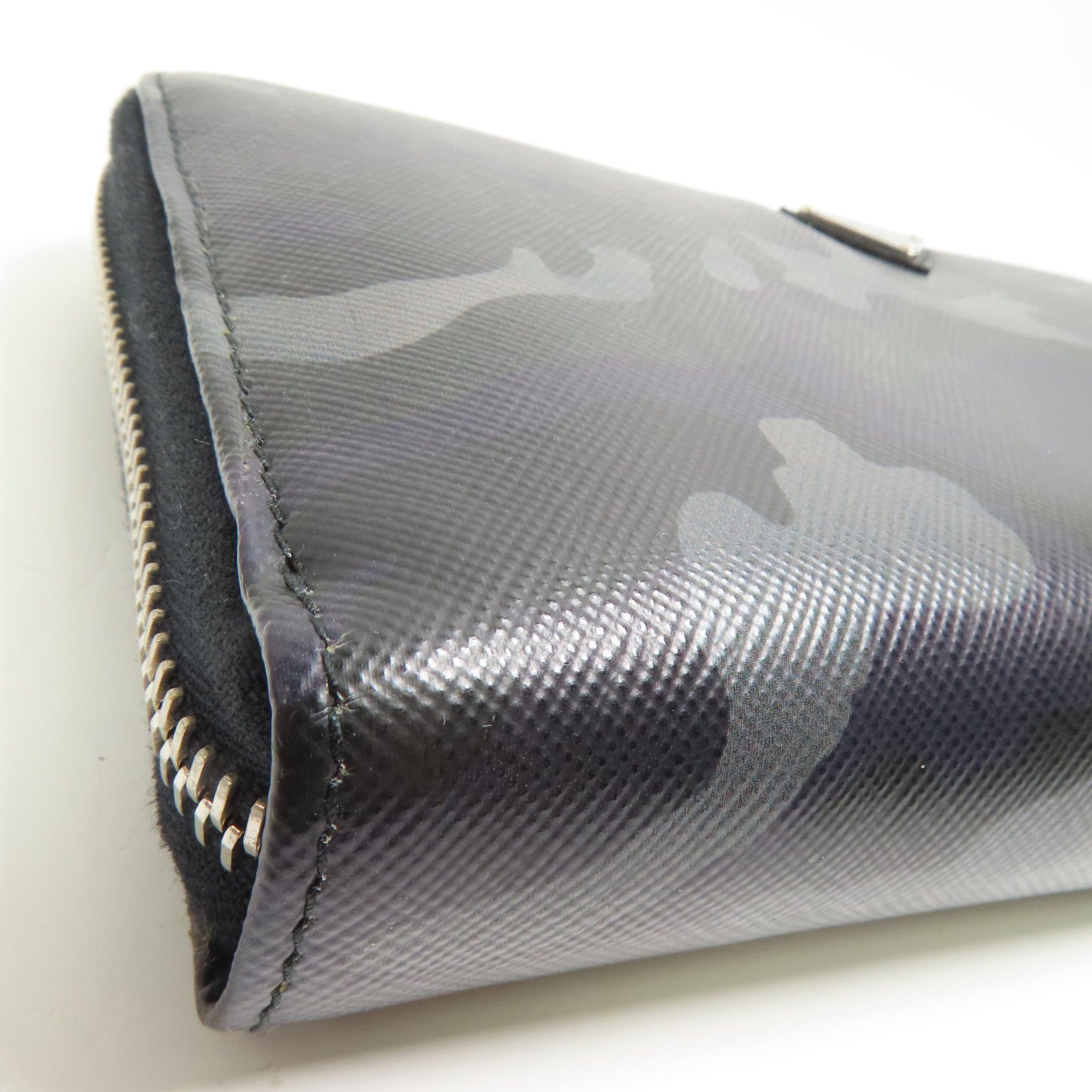 PRADA 牛皮皮革Long Wallet銀扣長錢包