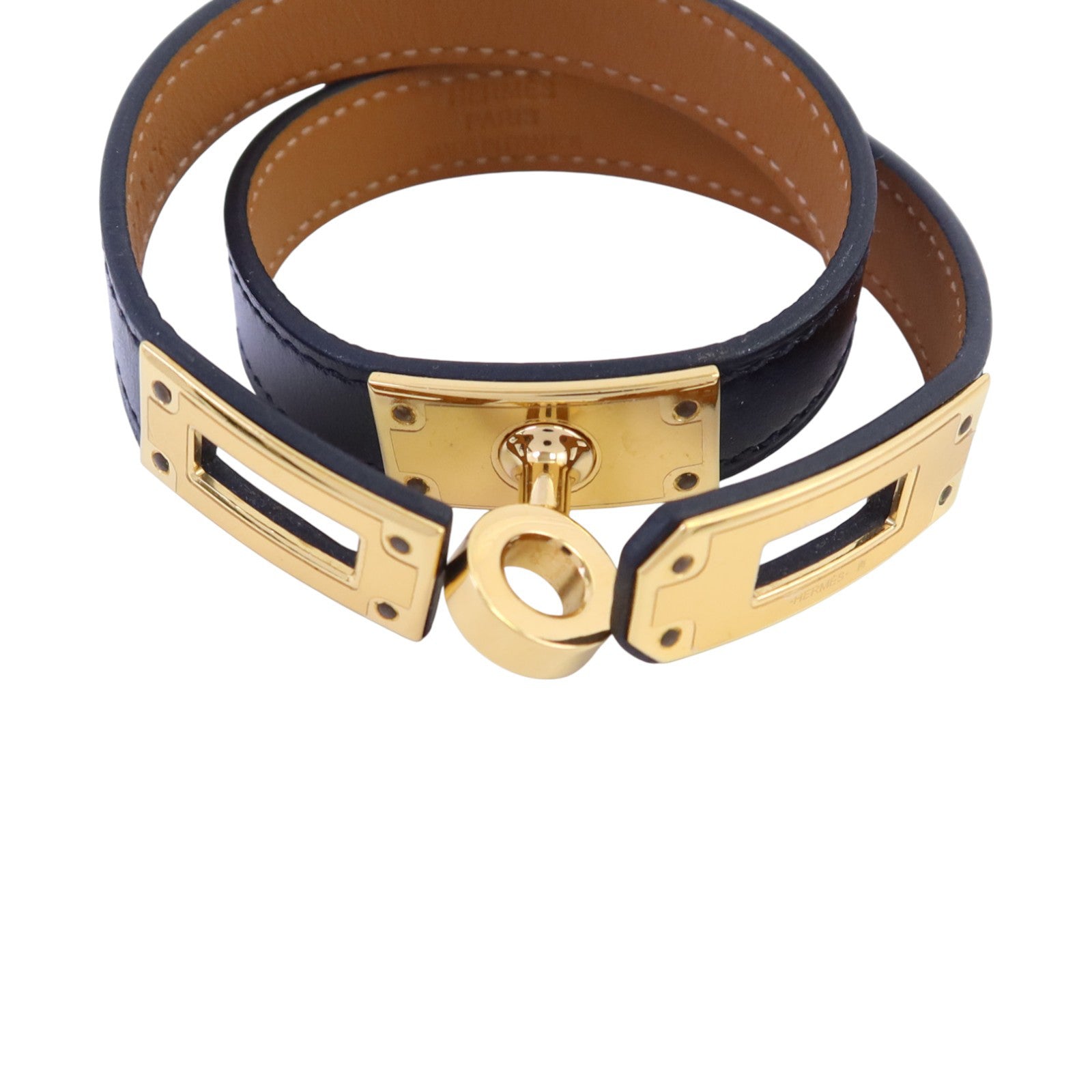 HERMES 【激減優惠】Swift皮革Kelly Double Tour Bracelet金扣手鏈