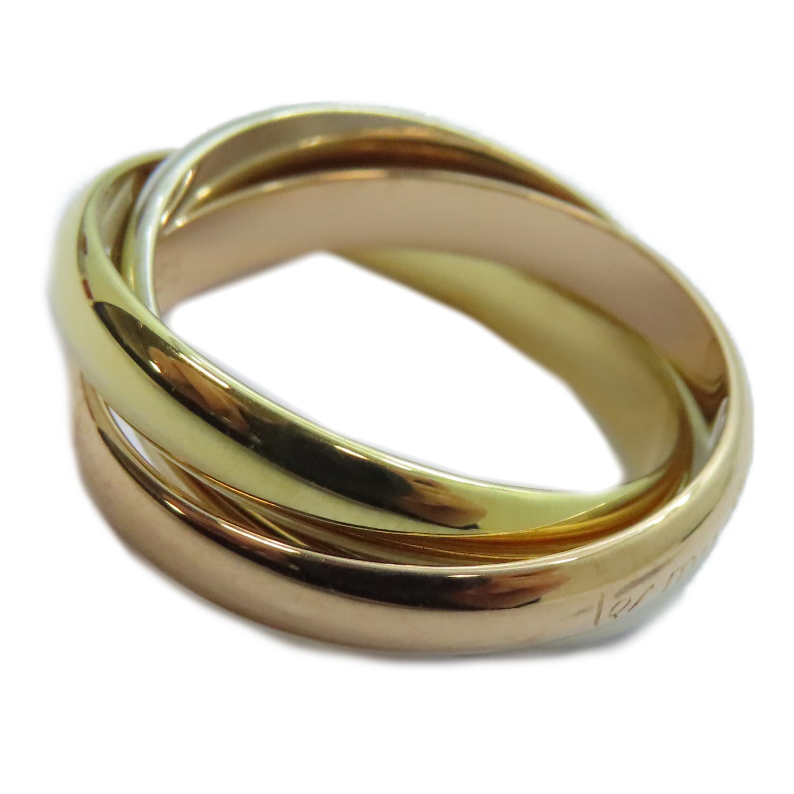 CARTIER 18K黃金/白金/玫瑰金Trinity戒指Cartier#58/US#8.25