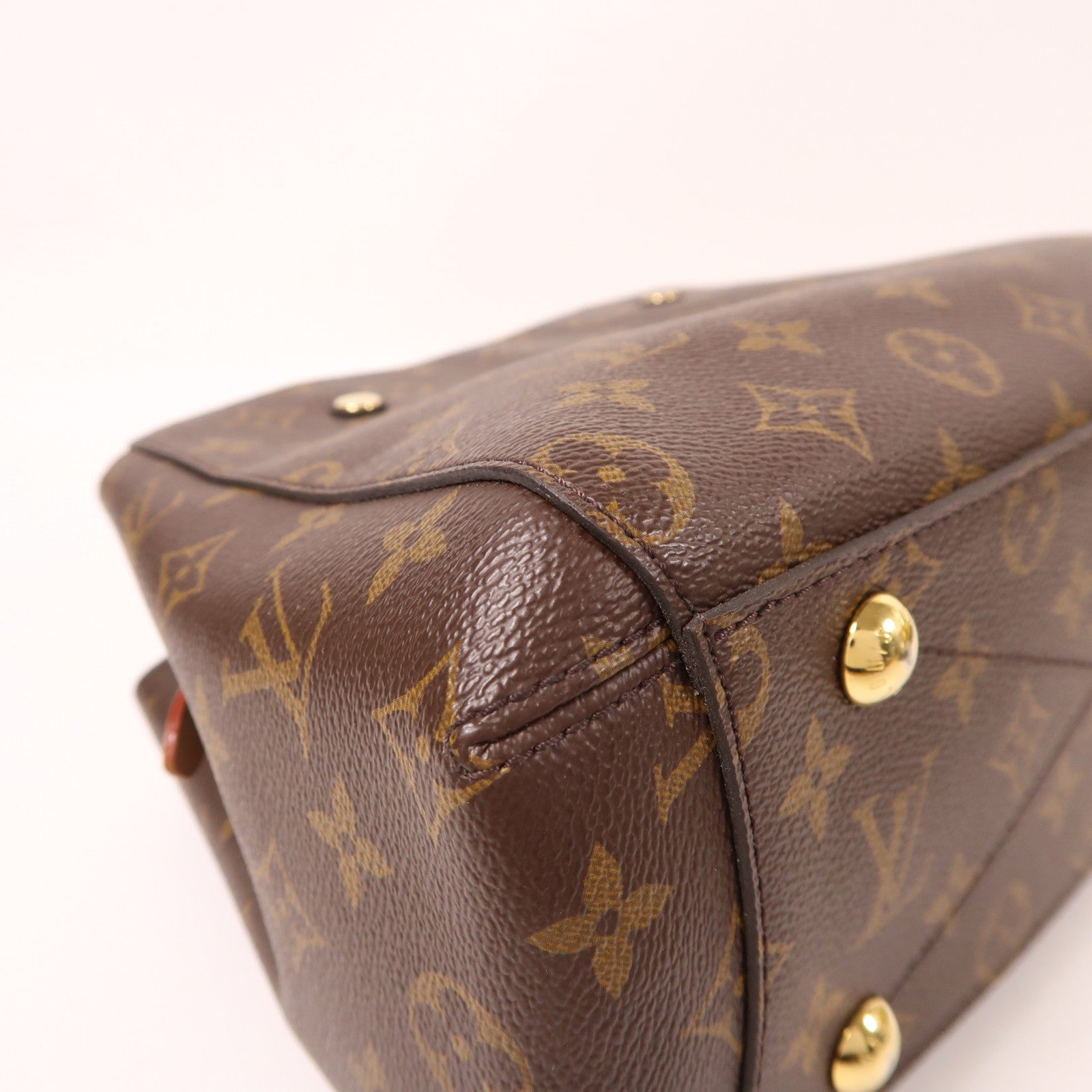 LOUIS VUITTON Monogram Montaigne BB金扣手挽肩背兩用袋棕色