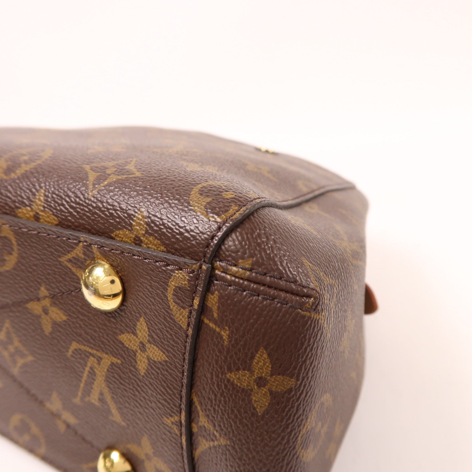 LOUIS VUITTON Monogram Montaigne BB金扣手挽肩背兩用袋棕色