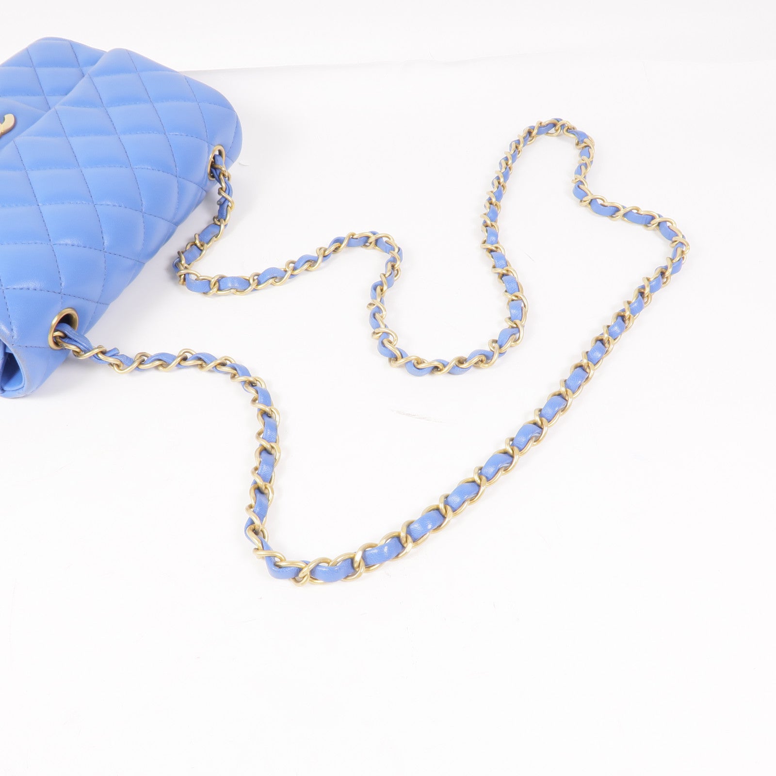 CHANEL 羊皮皮革Mini Classic 20金扣鏈帶肩背袋