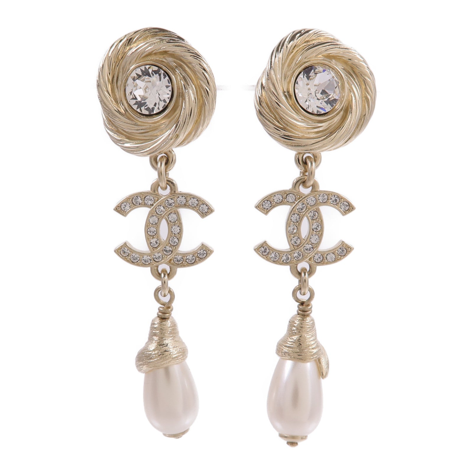 CHANEL 金屬CC Drop Earring耳環