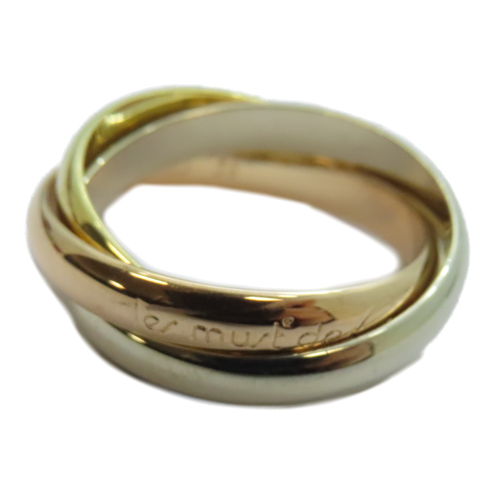 CARTIER 18K黃金/白金/玫瑰金Trinity戒指Cartier#58/US#8.25