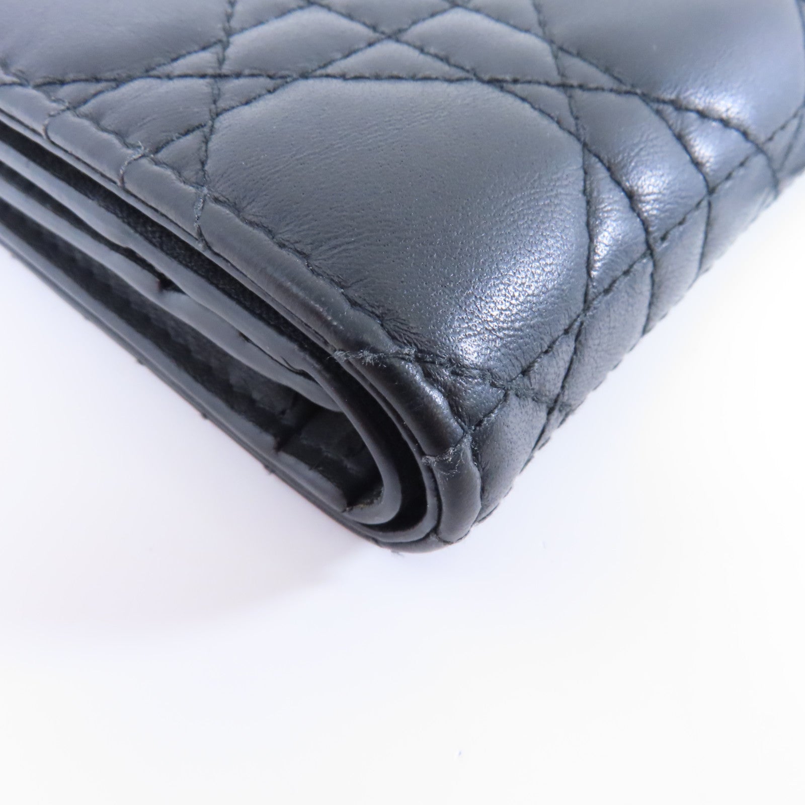 Dior 皮革Wallet銀扣錢包黑色