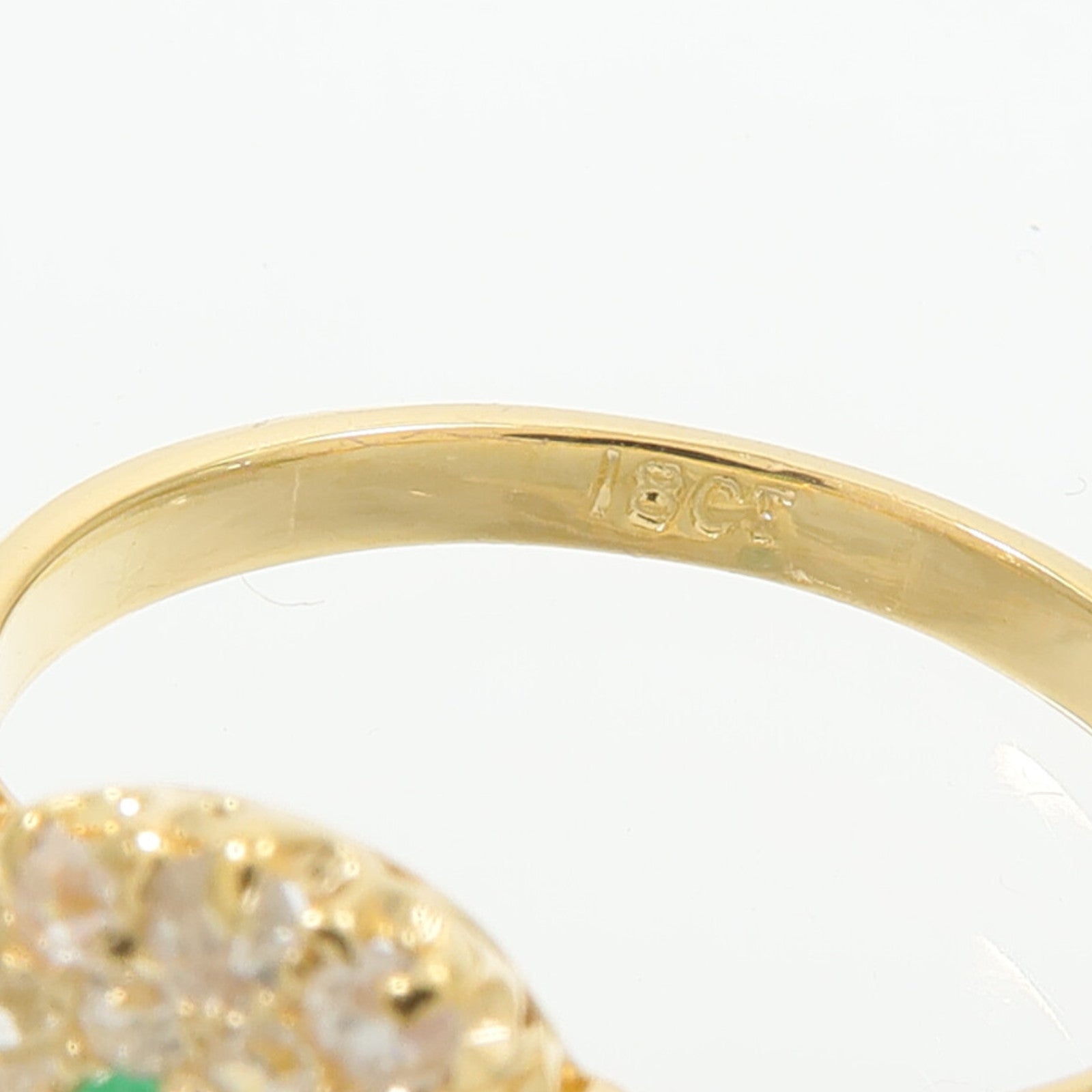 JEWELRY 18K黃金Emerald Diamond Ring綠寶石/鑽石戒指