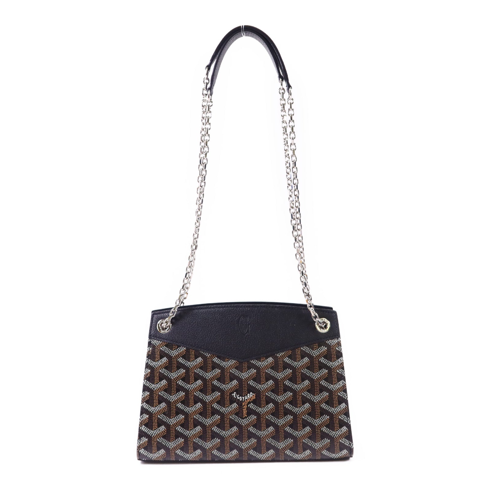 GOYARD 帆布Mini Rouette Souple Bag銀扣鏈帶肩背袋
