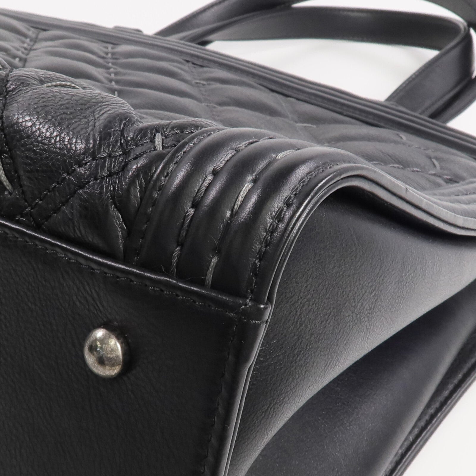 CHANEL 牛皮皮革Boy Tote金扣手挽袋