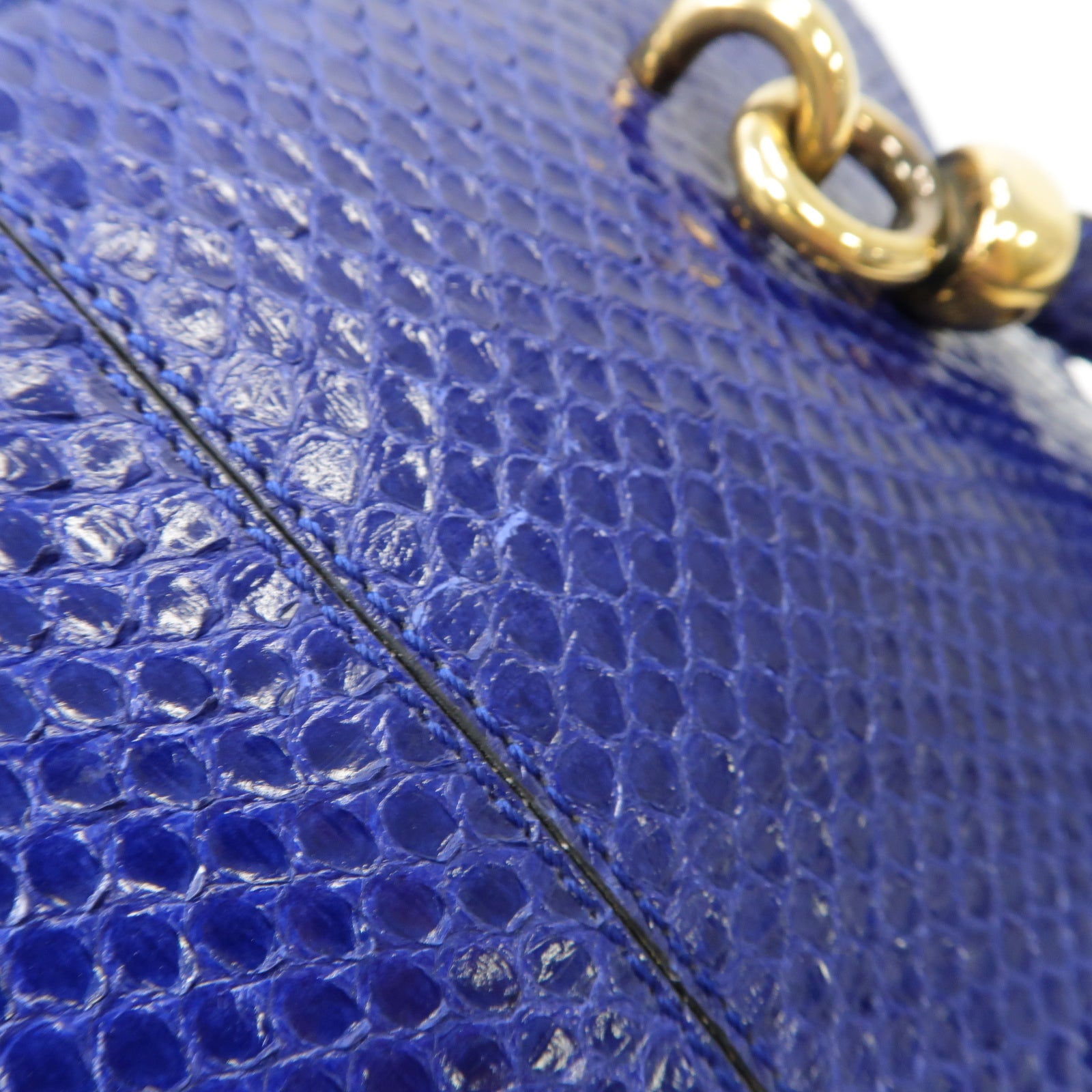 TOD’S 蛇皮皮革2way Shoulder Bag金扣手挽肩背兩用袋藍色