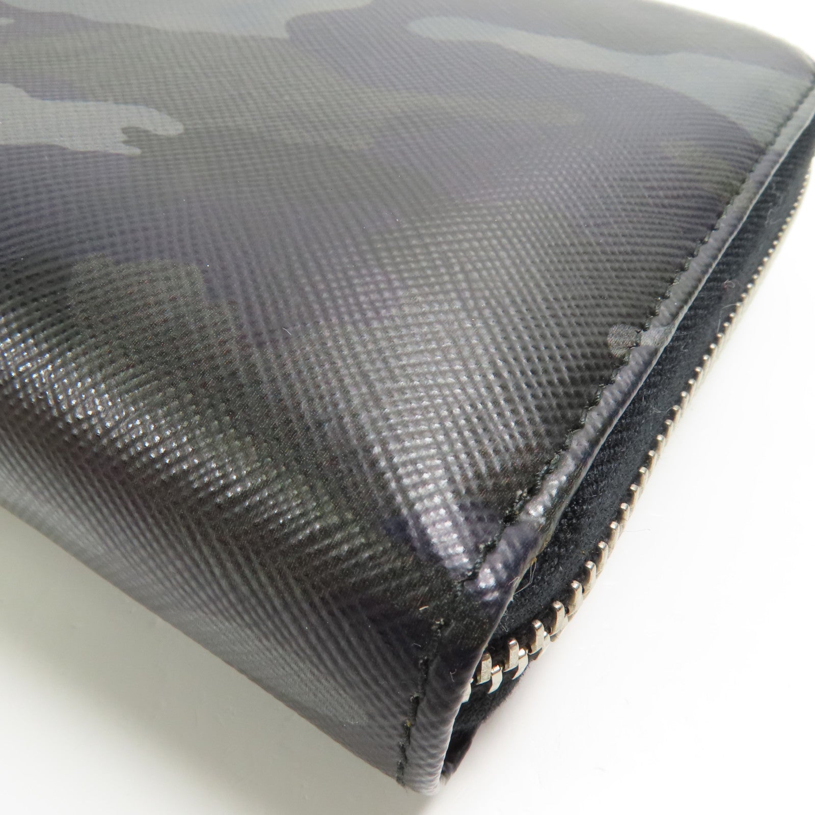 PRADA 牛皮皮革Long Wallet銀扣長錢包