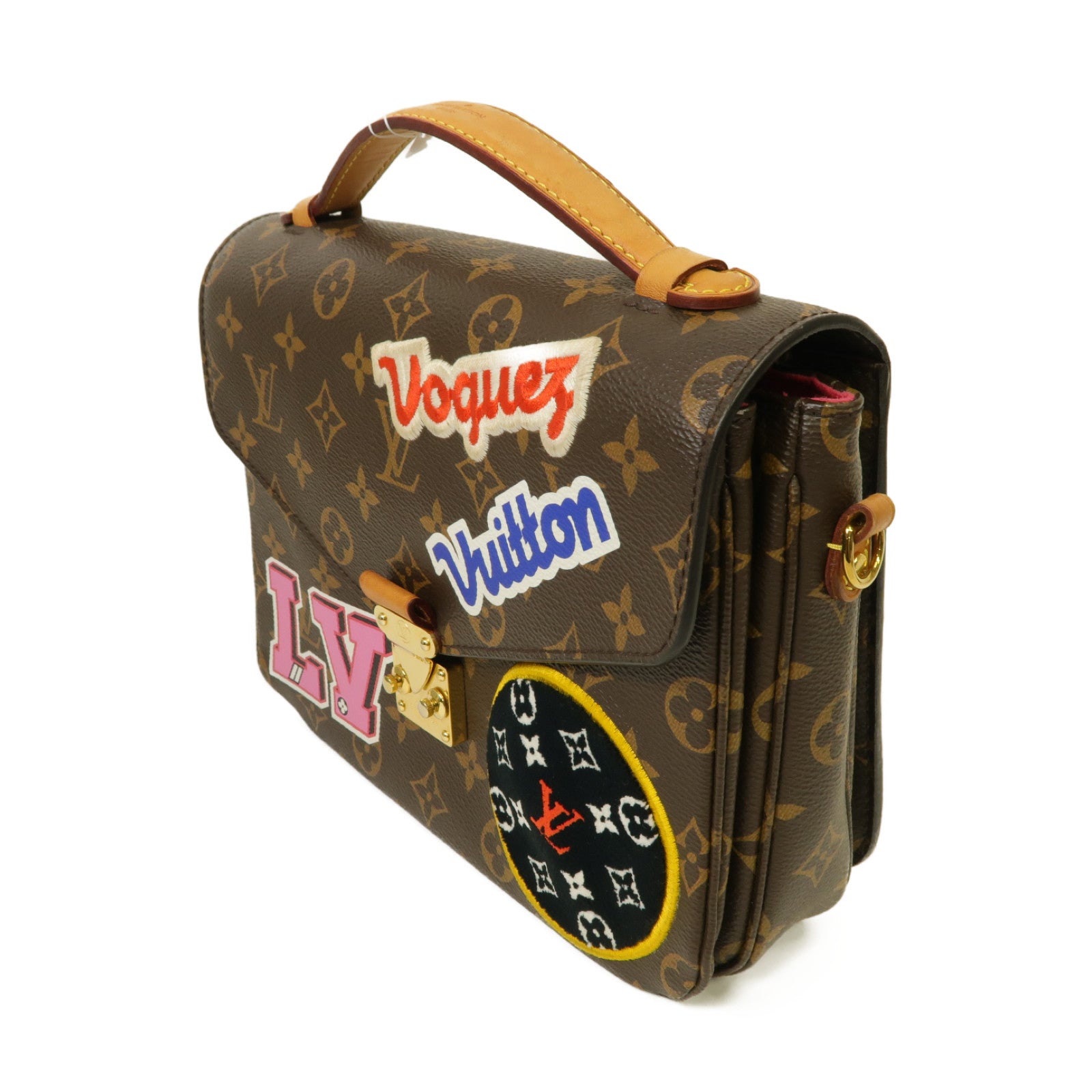 LOUIS VUITTON Monogram Pochette Metis金扣手挽肩背兩用袋棕色
