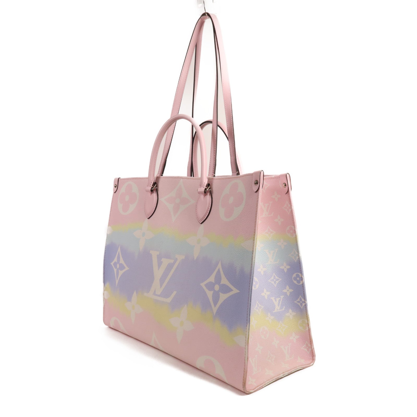 LOUIS VUITTON Monogram Giant Escale On The Go銀扣手挽肩背兩用袋