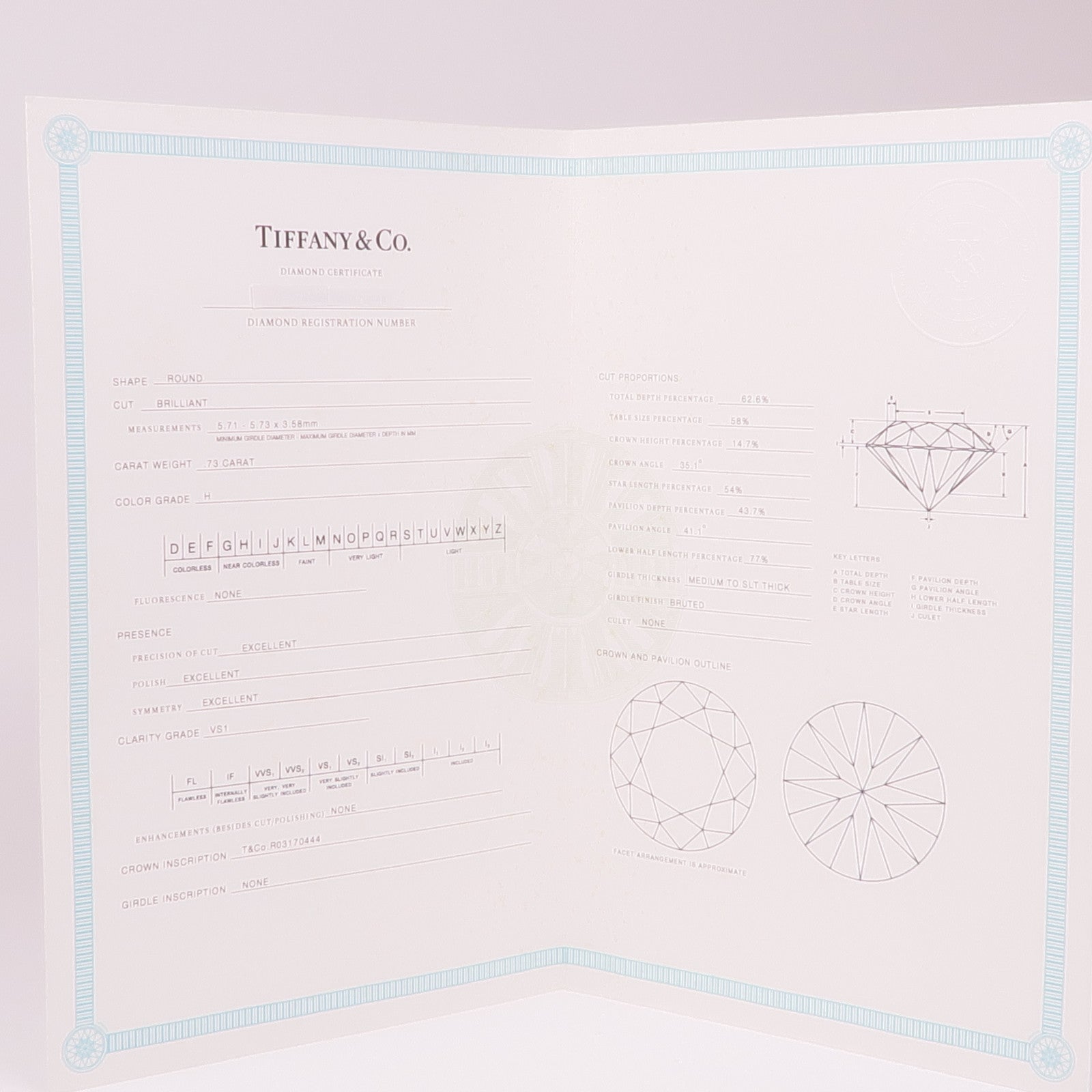 TIFFANY＆CO PT950鉑金Diamond Ring鑽石戒指US#4